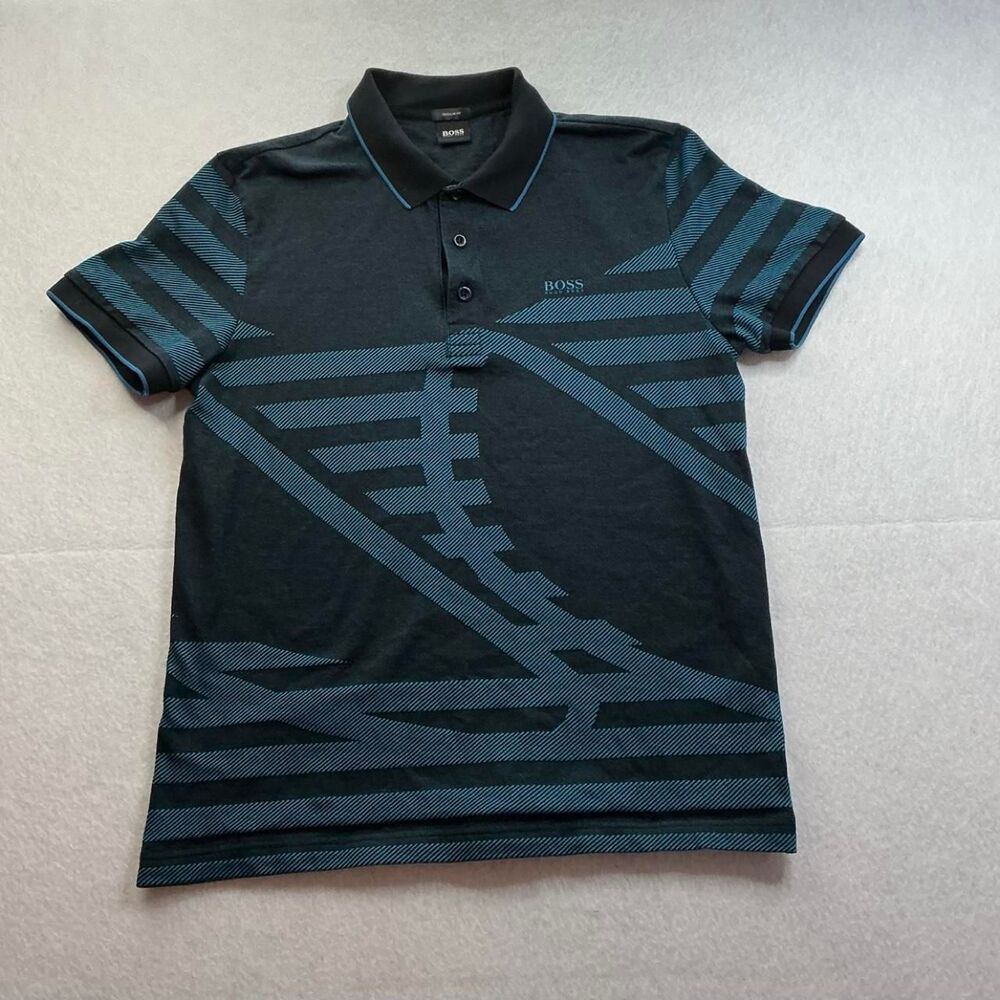 Hugo-boss Men's Black and Blue Polo-shirts